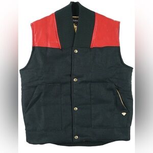 Diamond Supply Co. Men's Mined Woolen Puffer Vest.  Green Red Size Medium USA